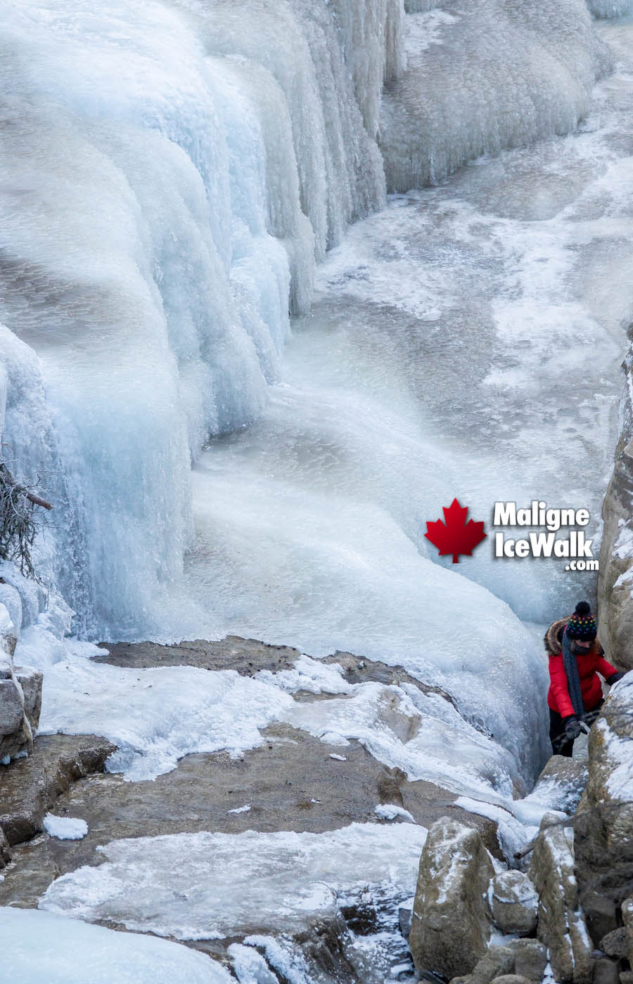 Frozen Waterfalls Inside Maligne Canyon Ice Walk
